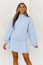 Load image into Gallery viewer, Blue Pleated Knit Mini Skirt