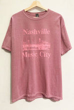 Load image into Gallery viewer, Our oversized, soft, Nashville Music City Graphic Tee has short sleeves, a crew neckline and vintage style fabric. Wear this soft tee on lounge days or dress it up with leather pants and boots. 
