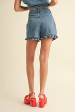 Load image into Gallery viewer, Ruffled Hem Denim Shorts