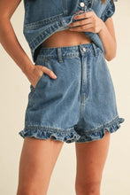 Load image into Gallery viewer, Ruffled Hem Denim Shorts
