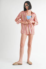 Load image into Gallery viewer, Striped Oversized Button Down Shirt