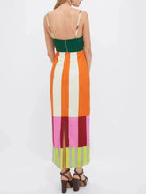 Load image into Gallery viewer, Multicolored striped dress worn by a person on a white background