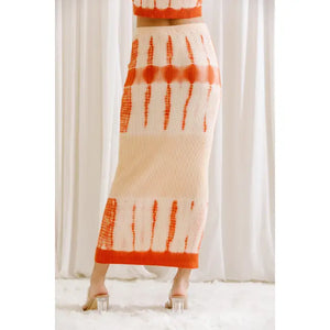 This tie dyed maxi skirt is a must-have for summer. With an orange and cream color scheme, this pencil skirt features a flattering silhouette, high waist and fitted body. This pencil skirt is perfect for your favorite day parties or hang outs in the summer time and throughout the year. Our tie dyed maxi pencil skirt is the perfect blend of casual and chic! 