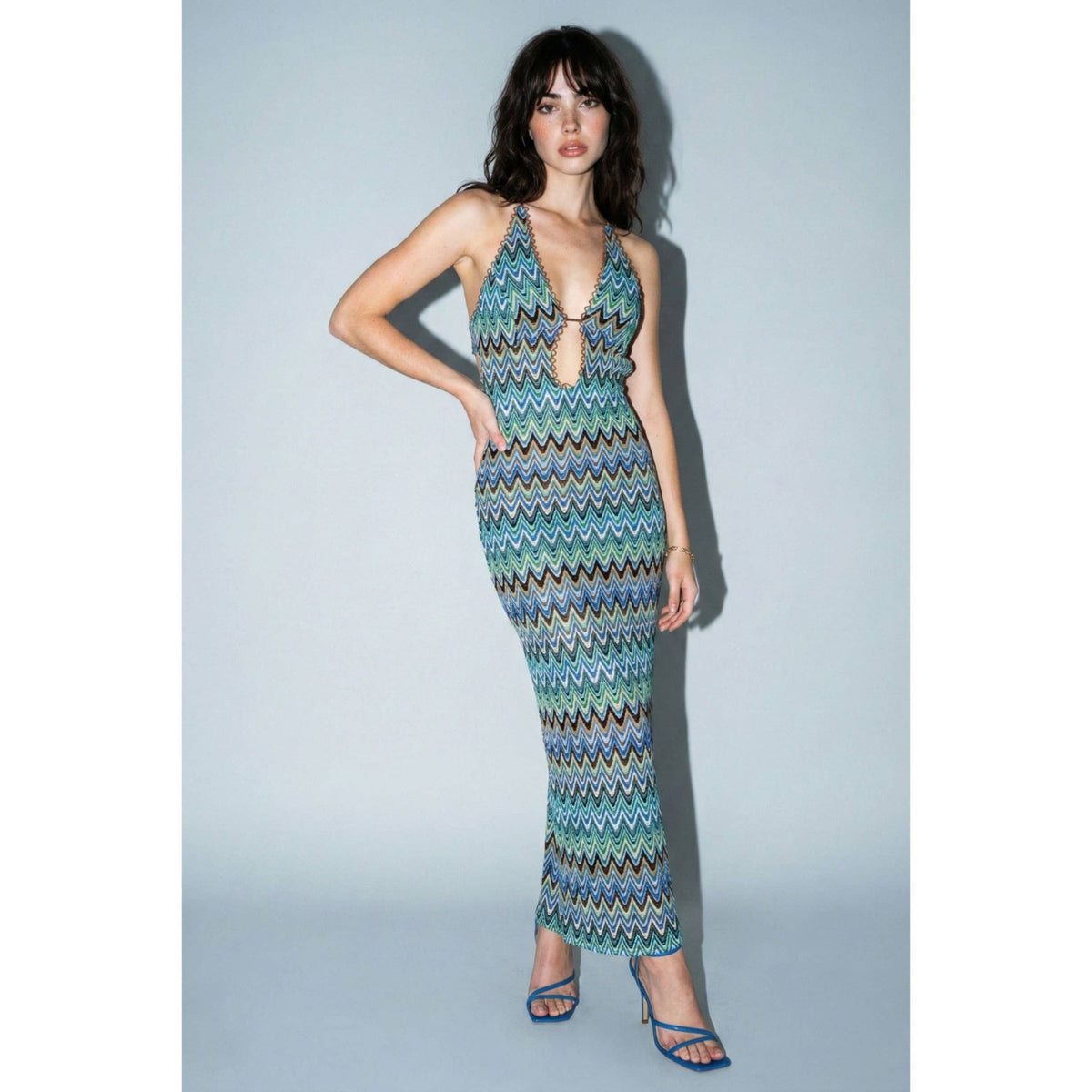 chevron dress maxi Chevron Print Halter Maxi Dress | Vacation Maxi Dress