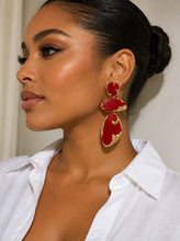 Load image into Gallery viewer, Crimson Statement Drop Earrings