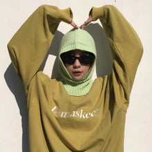 Load image into Gallery viewer, Lime Green Knit Hood Hat/ Scarf