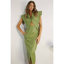Load image into Gallery viewer, Sage Green Leather Top