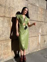 Load image into Gallery viewer, Sage Green Vegan Leather Skirt