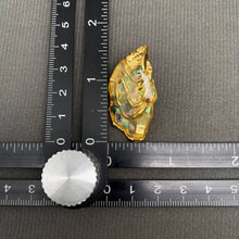 Load image into Gallery viewer, Iridescent shell statement earrings with an organic sculptural shape and 18K gold-plated stainless steel detailing.