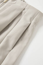 Load image into Gallery viewer, Ivory draped twill wide-leg pants with front pleats, high waist and full-length flowing silhouette on a white background.