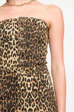Load image into Gallery viewer, Turn heads in the fierce and fabulous Leopard Printed Corset Midi Dress! Designed with a sleek corset-style bodice and a wild leopard print, this dress hugs your curves in all the right places. The midi length adds a touch of elegance, making it perfect for date nights, parties, or any occasion that calls for a bold statement. For best care, hand wash cold, do not bleach, and line dry. Get ready to unleash your wild side!