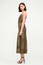 Load image into Gallery viewer, Turn heads in the fierce and fabulous Leopard Printed Corset Midi Dress! Designed with a sleek corset-style bodice and a wild leopard print, this dress hugs your curves in all the right places. The midi length adds a touch of elegance, making it perfect for date nights, parties, or any occasion that calls for a bold statement. For best care, hand wash cold, do not bleach, and line dry. Get ready to unleash your wild side!
