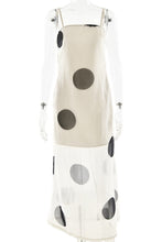 Load image into Gallery viewer, Sheer Glam Expressway slip dressr with black polka dots on a white background