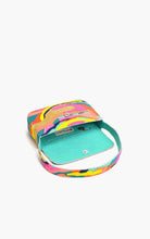 Load image into Gallery viewer, Colorful handbag with a turquoise interior on a white background