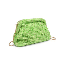 Load image into Gallery viewer, Lime Green Woven Clutch Bag