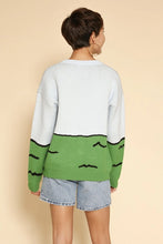 Load image into Gallery viewer, Stay cozy in style with our Elephant Knit Sweater, featuring a playful safari-inspired elephant intarsia design. This knit sweater is crafted for comfort and warmth, complete with a classic round neckline for easy layering. Perfect for adding a fun yet sophisticated touch to your fall wardrobe!
