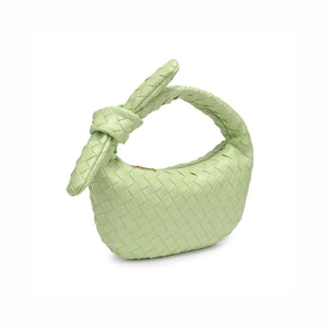 Pistachio Woven Knot Clutch