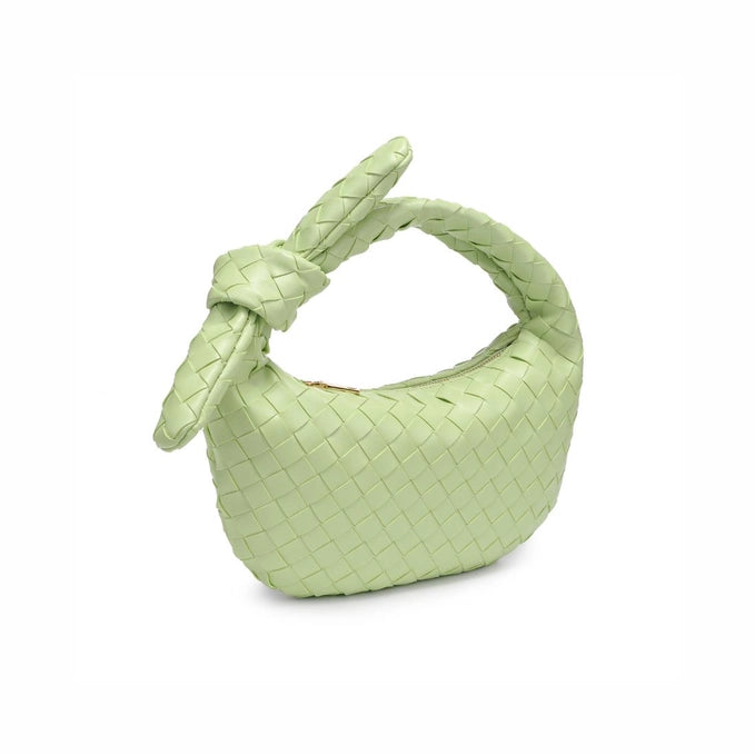 Pistachio Woven Knot Clutch