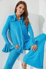 Load image into Gallery viewer, Aqua Blue Knit Top And Pants Set
