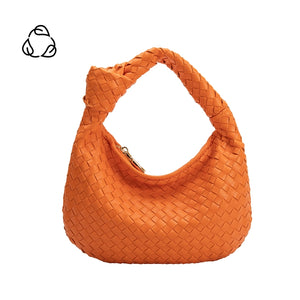 Woven Orange Top Handle Bag