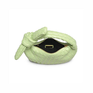 Pistachio Woven Knot Clutch