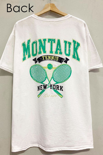 Elevate your court style with our Montauk Tennis Club Short Sleeve Tee. Crafted for comfort and performance, this oversized graphic tee features bold 