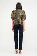 Load image into Gallery viewer, This Leopard Denim Blouse with Front Ties is a statement piece that’s as fierce as it is versatile. Perfect for creating bold, fashion-forward looks.
