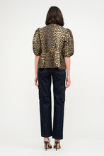 Load image into Gallery viewer, This Leopard Denim Blouse with Front Ties is a statement piece that’s as fierce as it is versatile. Perfect for creating bold, fashion-forward looks.
