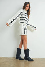 Load image into Gallery viewer, Cream Wavy Stripe Knit Mini Skirt
