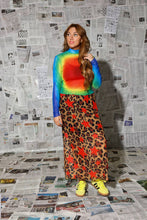 Load image into Gallery viewer, Turn heads in the Prism Heat Mesh Top. A vibrant rainbow mesh top with a flattering mock neck and stretch fit that's perfect for layering all year long.
