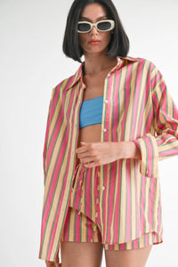 Striped Oversized Button Down Shirt