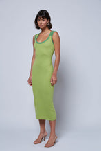 Load image into Gallery viewer, Two Tone Green Knit Maxi Dress
