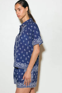 Blue Paisley Bandana Shirt
