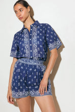 Load image into Gallery viewer, Navy Paisley Bandana Shorts
