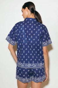 Blue Paisley Bandana Shirt