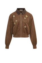 Load image into Gallery viewer, Brown jacket with decorative elements on a white background
