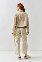 Load image into Gallery viewer, Person wearing a beige fringe jacket and pants on a white background

