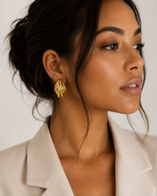 Load image into Gallery viewer, Gold Luxe Sculptural Hoop Earrings
