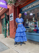 Load image into Gallery viewer, Blue Floral Crop Top
