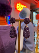 Load image into Gallery viewer, Purple Tear Drop Crystal Earrings
