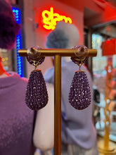 Load image into Gallery viewer, Purple Tear Drop Crystal Earrings
