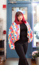 Load image into Gallery viewer, Add a pop of color to your look with our Multicolor Floral Quilted Jacket! Its vibrant design and runway inspired style will make you stand out from the crowd. Elevate your look and turn heads with this statement piece.
