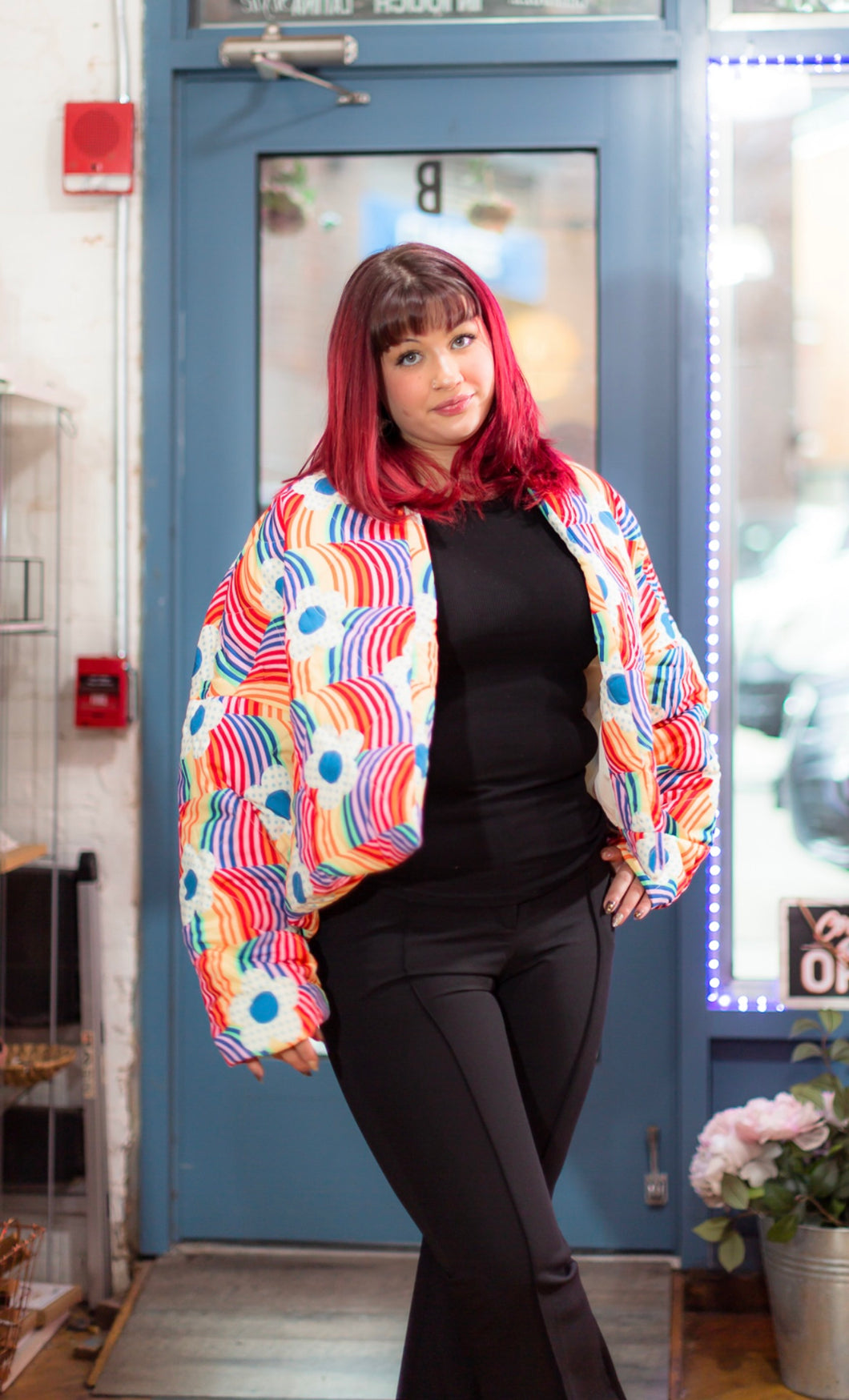 Add a pop of color to your look with our Multicolor Floral Quilted Jacket! Its vibrant design and runway inspired style will make you stand out from the crowd. Elevate your look and turn heads with this statement piece.