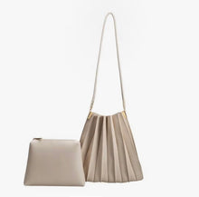 Load image into Gallery viewer, Pleated Nude Shoulder Bag
