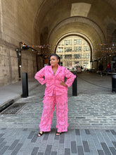 Load image into Gallery viewer, Pink Embroidered Plus Size Suit Set
