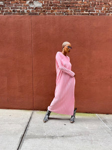 Pink Plisse Maxi Dress