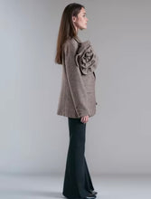 Load image into Gallery viewer, Introducing the Tweed Blazer with 3D Flower—a chic blend of classic and bold! Crafted from luxurious twill woolen fabric, this single-button blazer features a notched lapel and a stunning oversized detachable 3D flower that adds a dramatic flair. Perfect for making a statement, it combines sophistication and uniqueness, allowing you to switch up your look with ease. Dress it up for work or a night out—this piece guarantees to turn heads! Available now in women&#39;s sizes.
