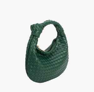 Woven Green Top Handle Bag