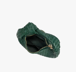 Woven Green Top Handle Bag