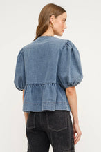 Load image into Gallery viewer, Denim Blouse with Front Ties
